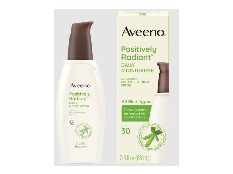 Aveeno Positively Radiant Daily Moisturizer Lotion, SPF 30, 2.3 fl oz/68 mL