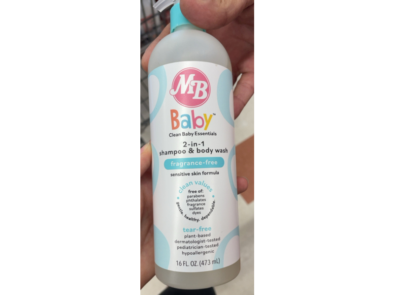 Market Basket Baby 2-In-1 Shampoo & Body Wash, Fragrance-Free, 16 fl oz/473 mL