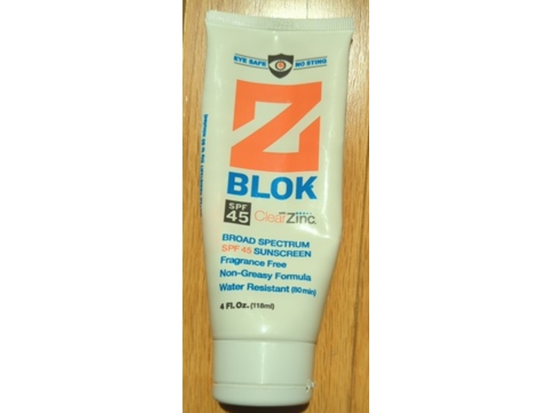 Z Blok Sunscreen, SPF 45, 4 fl oz/118 mL