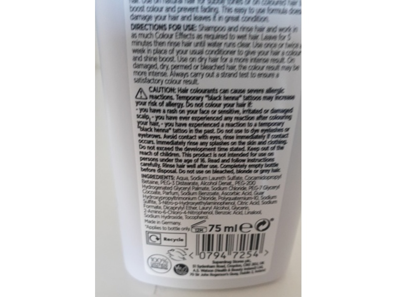 Superdrug Colour Effects Wash In Wash Out Conditioning Color, 7.34 Warm Copper Gold, 75 mL