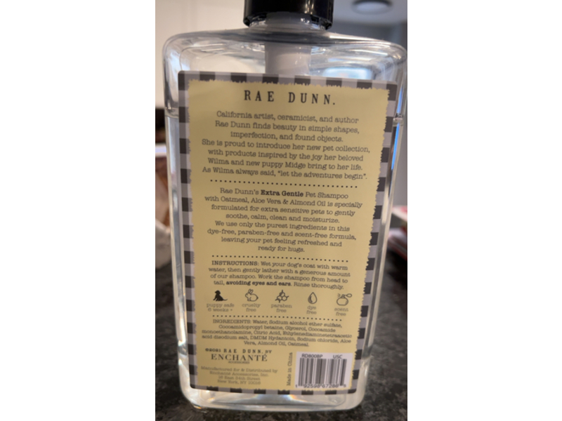 Rae Dunn Pure Shampoo, Oatmeal & Aloe Vera, 27 fl oz/800 mL