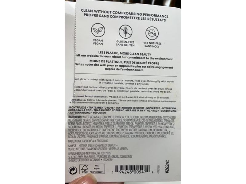 bareMinerals Ageless Night Concentrate, 0.03 fl oz/1 mL