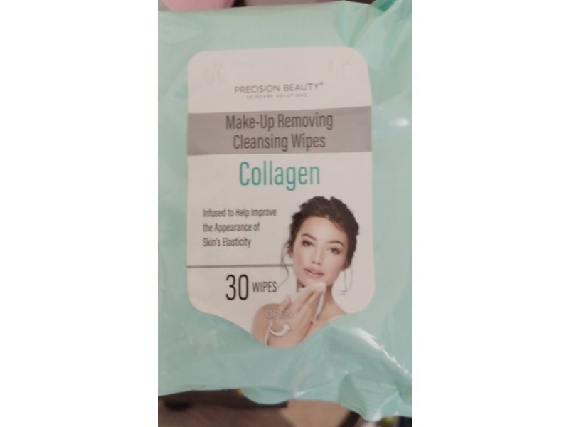 Precision Beauty Make-Up Removing Cleansing Wipes, Collagen, 30 Count