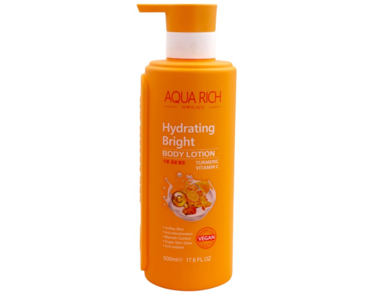 Aqua Rich Hydrating Bright Body Lotion, Turmeric Vitamin C, 17.6 fl oz/500 mL