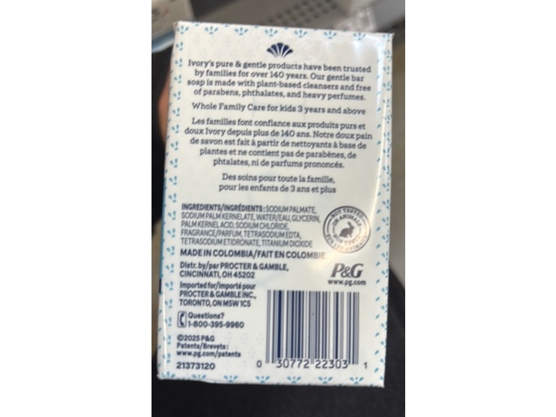 Ivory Gentle Bar Soap, Original Scent, 4 oz/113 g, 4 Count