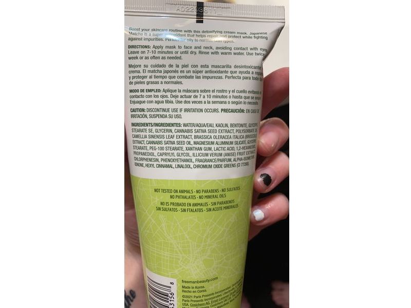 Freeman Cream Mask, Japanese Matcha, 6 fl oz/175mL