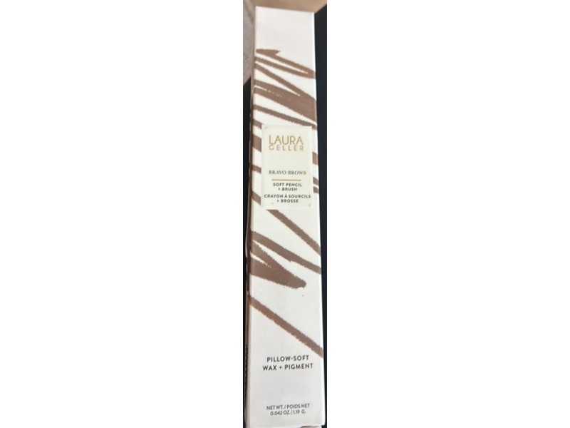 Laura Geller Bravo Brows Soft Pencil+Brush, Taupe, 0.042 oz/1.19 g