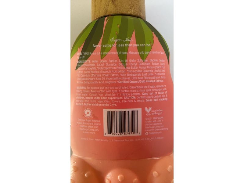 Raw Sugar Kids Foaming Hand & Face Wash, Sweet Peach + Coconut, 12 fl oz/354 mL