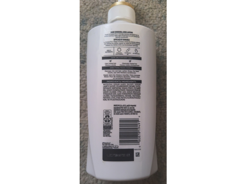 Pantene Pro-V Repair & Protect Shampoo, 17.9 fl oz/530mL