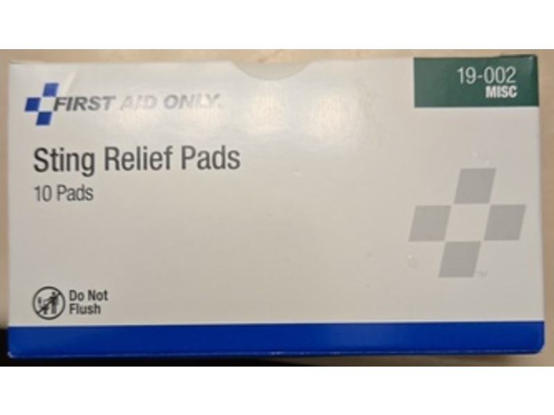 First Aid Only Sting Relief Pads, 10 Count