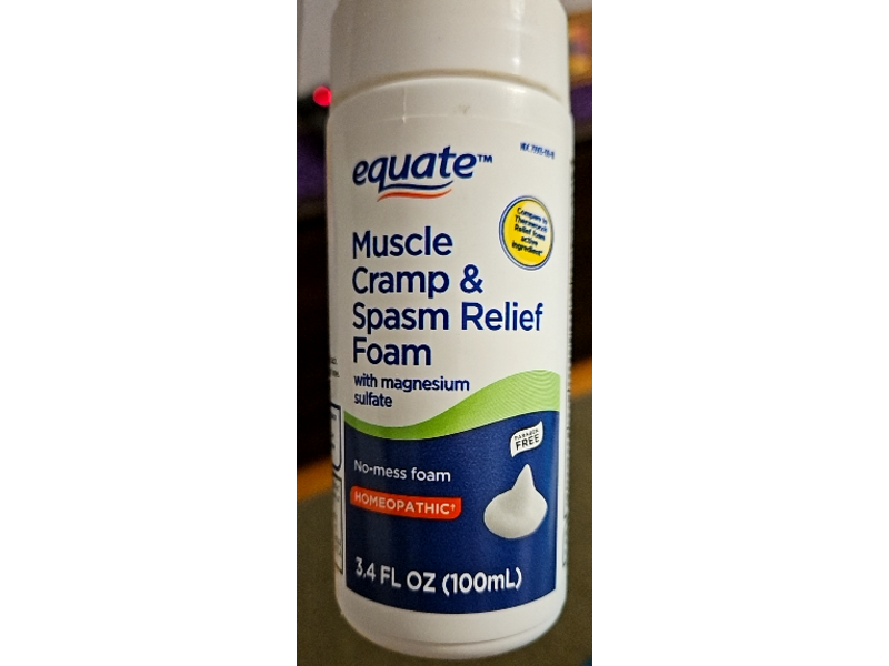 Equate Muscle Cramp & Spasm Relief Foam with Magnesium Sulfate, 3.4 fl oz/100 mL