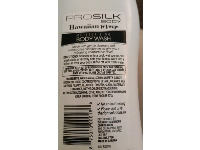 Pro Silk Body Wash, Hawaiian Mango, Shea Butter, 24 fl oz/710 mL, Pack Of 3