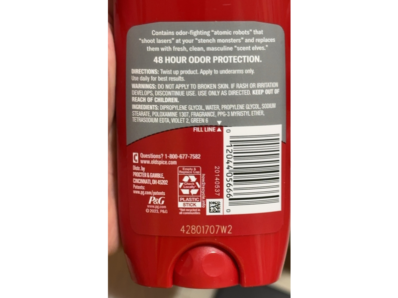 Old Spice Pure Sport High Endurance Deodorant, 3.4 oz/96 g