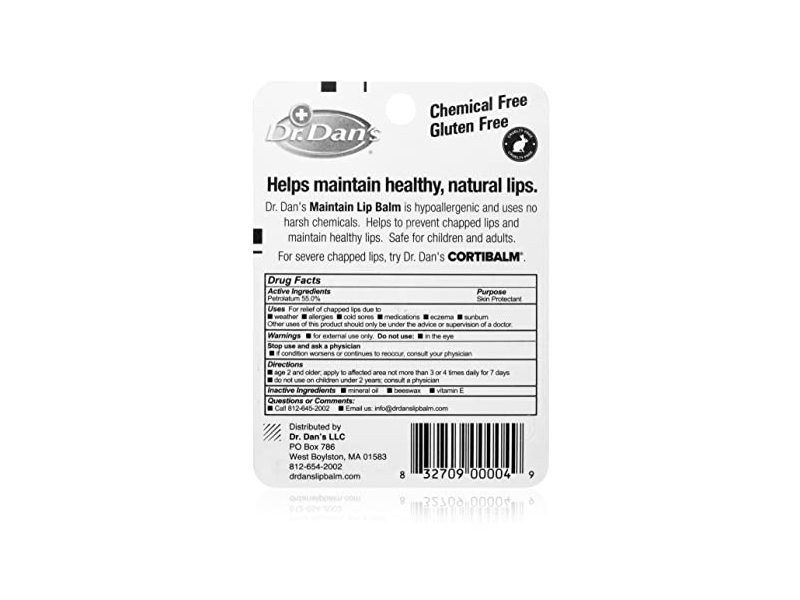 Dr. Dan's Maintain Lip Balm, 0.15 oz/4.25 g