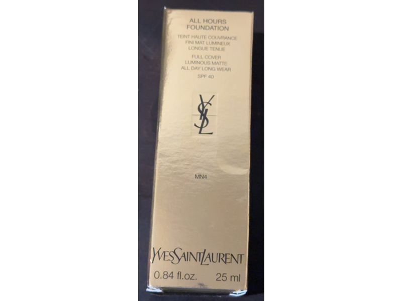 Yves Saint Laurent All Hours Full Cover Luminous Matte Foundation, SPF 40, MN4, 0.84 fl oz/25 mL
