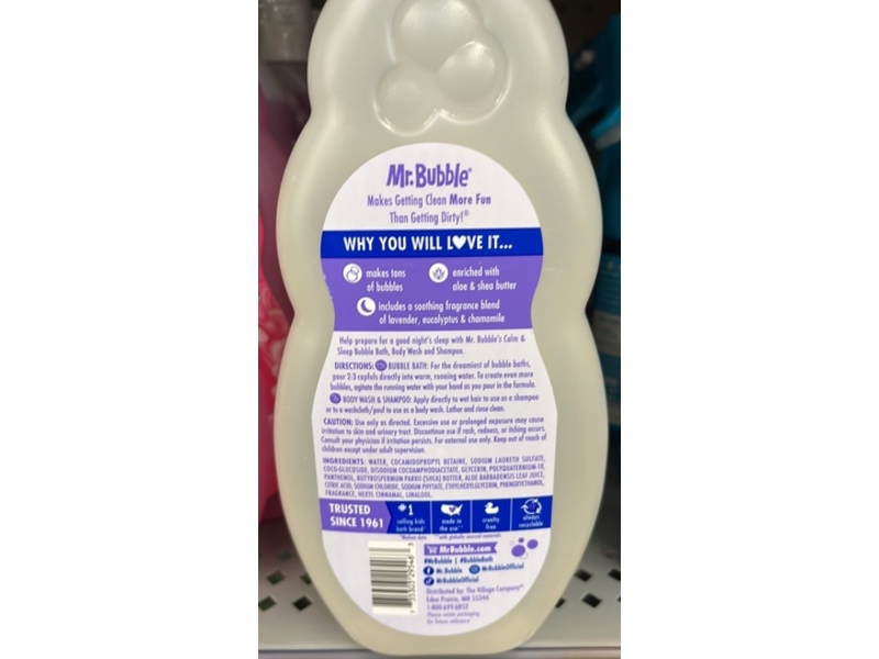 Mr. Bubble Bubble Bath Body Wash & Shampoo, Calm & Sleep, 16 fl oz/473 mL