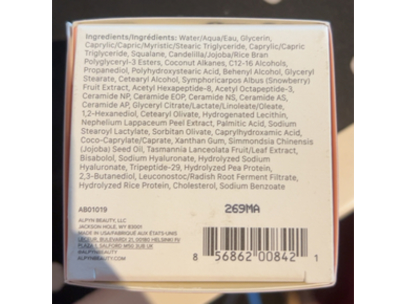 Alpyn Beauty Barrier Repair Cream, Super Peptide & Ghostberry, 1.7 fl oz/50 mL