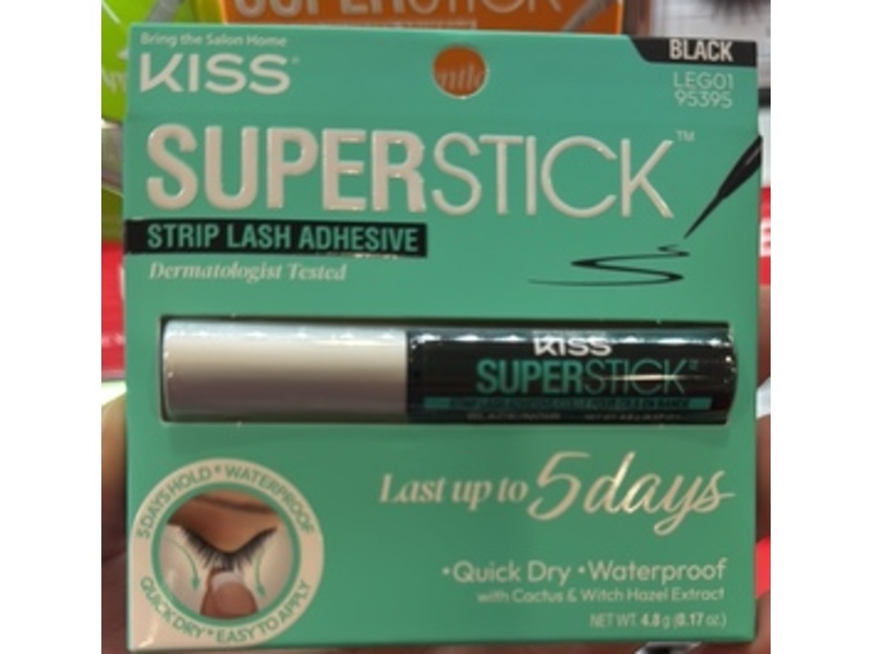 Kiss SuperStick Strip Lash Adhesive, Black, 0.17 oz/4.8 g