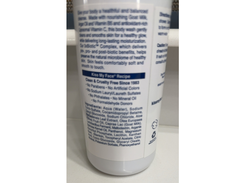 Kiss My Face Body Wash, Goat Milk, 16 fl oz/473mL