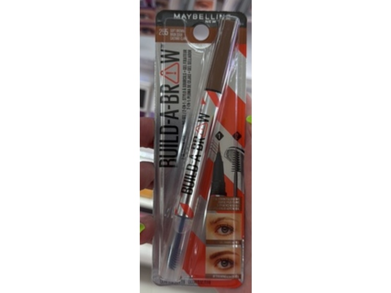 Maybelline New York Build-A-Brow 2-In-1 Brow Pen & Sealing Gel Make Up, Soft Brown, 0.034 fl oz/1 mL