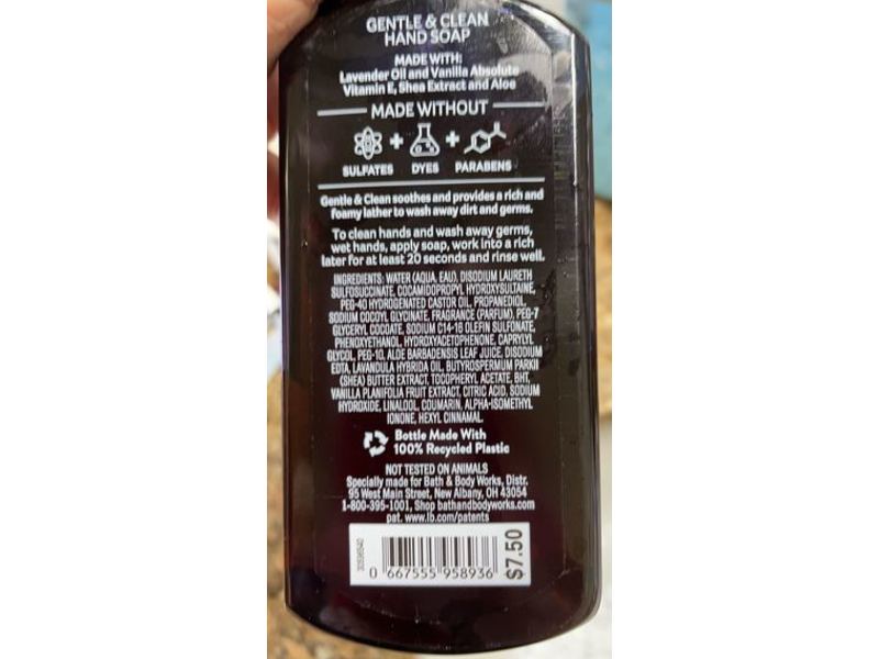 Bath & Body Works Aromatherapy Gentle Foaming Hand Soap, Lavender + Vanilla, 8.75 fl oz/259 mL