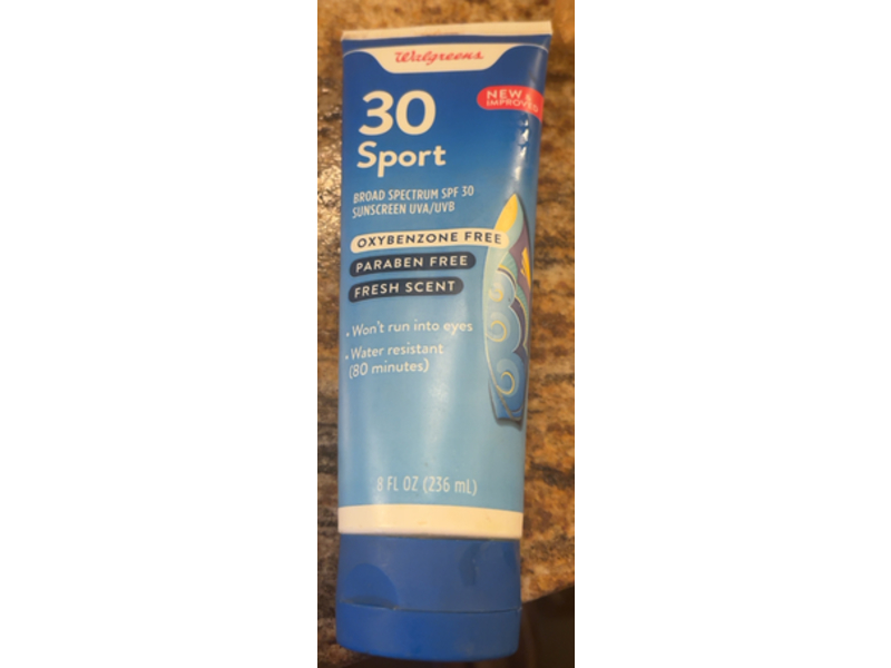 Walgreens 30 Sport Sunscreen, SPF 30 Fresh Scent, 8 fl oz/236 mL