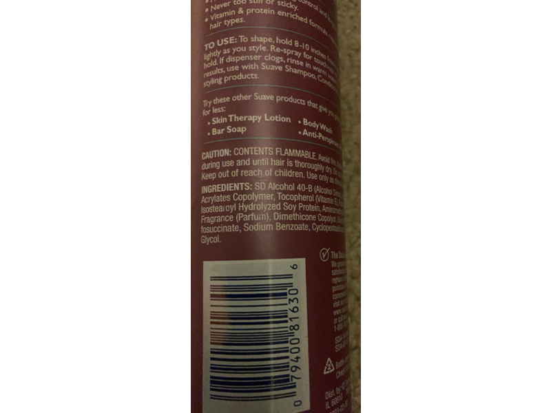 Suave Vitamin & Protein Enriched Hairspray, 14 fl oz/414 mL