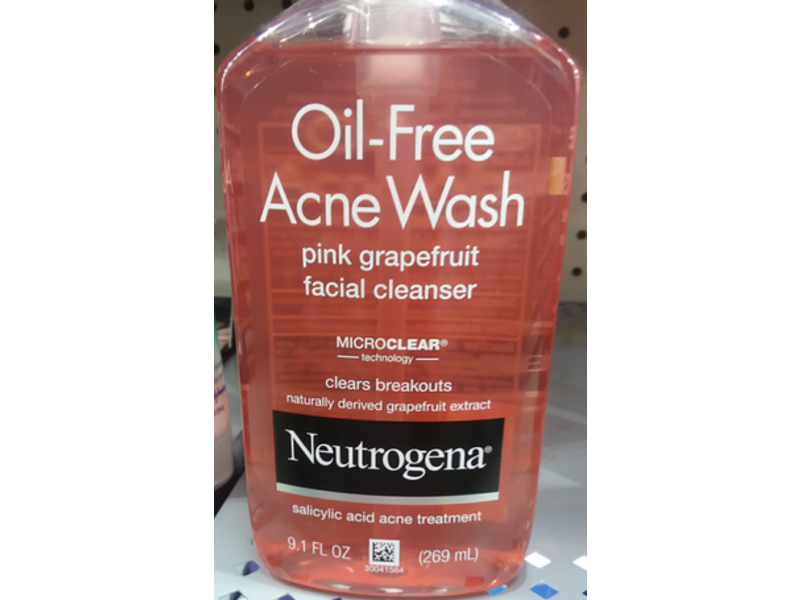 Neutrogena Oil-Free Acne Wash Facial Cleanser, Pink Grapefruit, 9.1 fl oz/269 mL