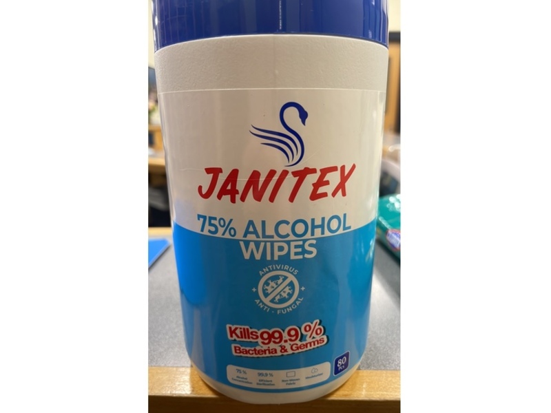 Janitex Disinfecting Alcohol Wipes, 80 Pacs