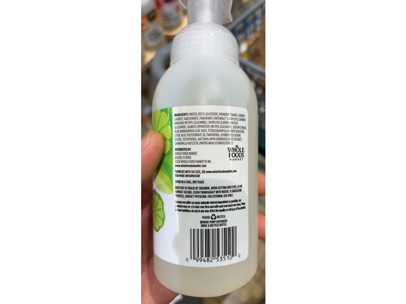 365 Whole Foods Market Foaming Hand Soap, Bergamot Rain, 12 fl oz/355 mL