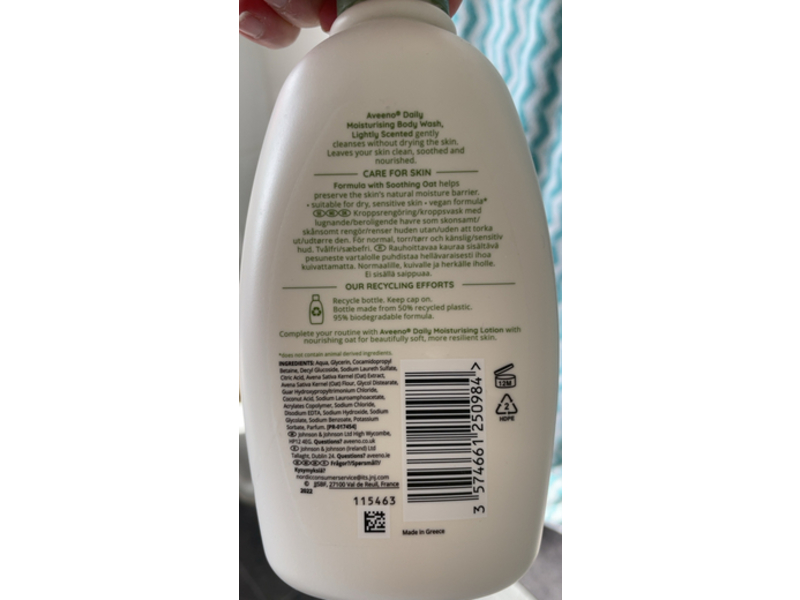 Aveeno Daily Moisturizing Body Wash, Soothing Oat, 500 mL