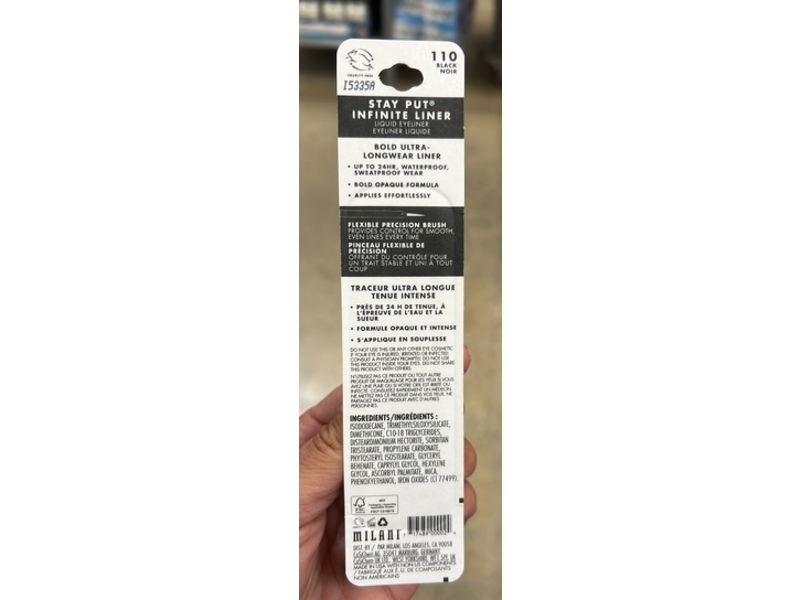 Milani Stay Put Infinite Liner, 110 Black Noir, 0.169 fl oz/5 mL