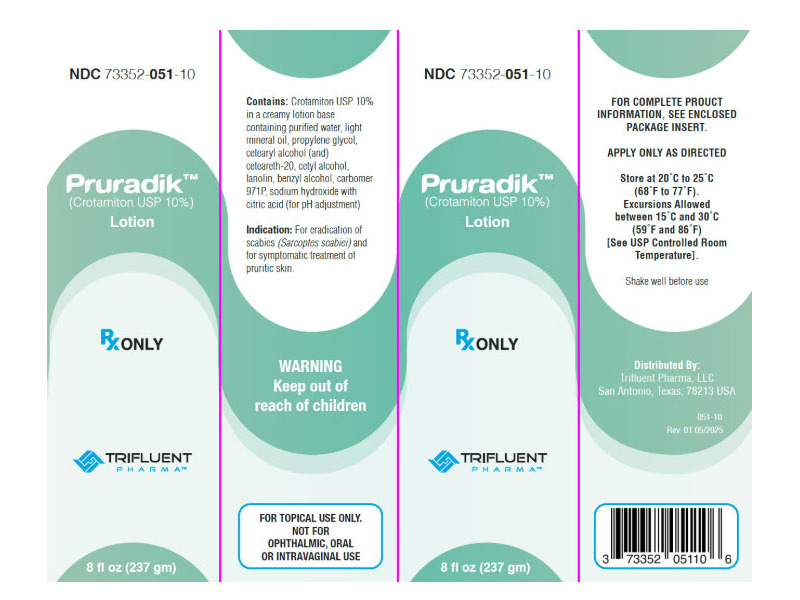 Pruradik (Crotamiton USP 10%) Lotion, 8 fl oz/237 g, Trifluent Pharma (RX)