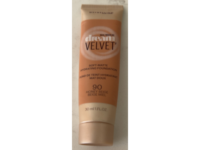 Maybelline Dream Velvet Soft Matte Foundation, 90 Honey Beige, 1 fl oz/30 mL