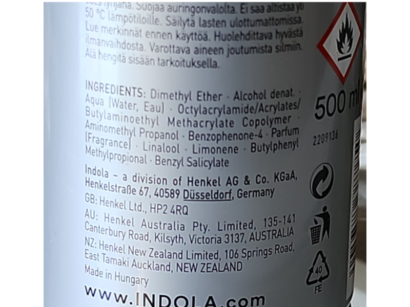 Indola Innova Finish Flexible Hair Spray, 500 mL