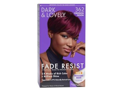 Dark & Lovely Fade Resist Permanent Hair Color, 362 Crimson Moon, 1 Application