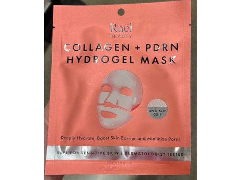 Rael Beauty Hydrogel Mask, Collagen + PDRN, 1.19 oz/34 g, Pack Of 4