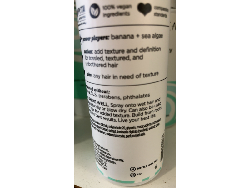 Pacifica Salty Waves Beachy Texture Spray, Banana+Sea Algae, 4 fl oz/118 mL