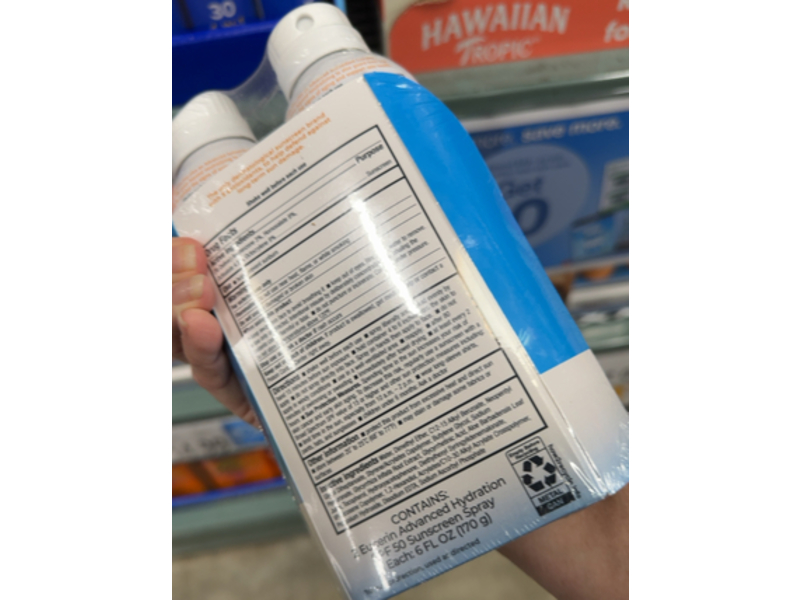 Eucerin Sun Advanced Hydration Sunscreen Lotion Spray, SPF 50, 6 oz/170 g, Pack Of 2