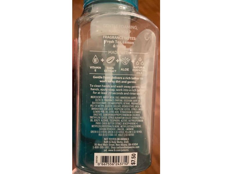 Bath & Body Works Gentle Foaming Hand Soap, White Tea, Sage, 8.75 fl oz/259 mL