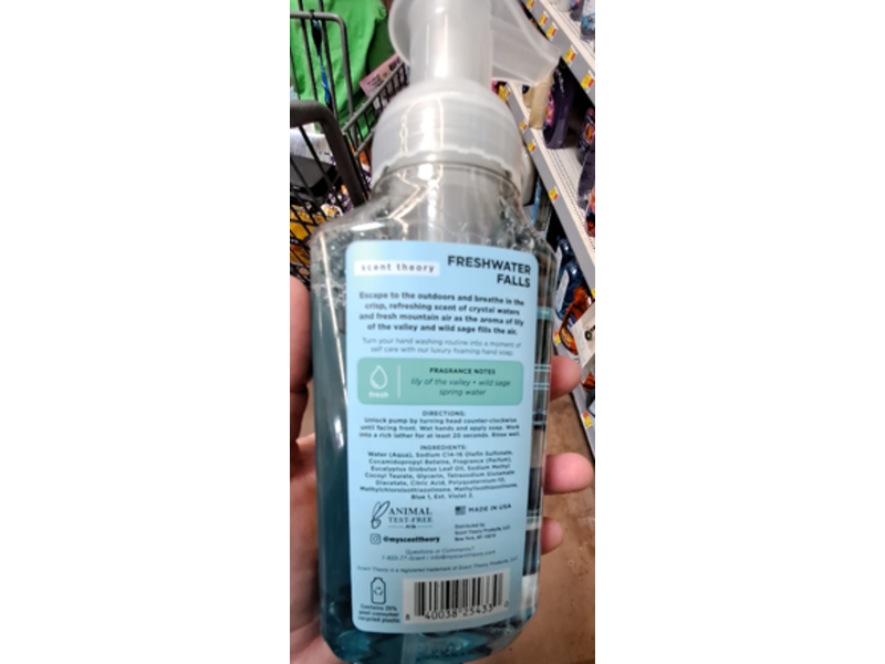 Scent Theory Fresh Water Falls Foaming Hand Wash, Mountain Waterfalls, 11 fl oz/325 mL