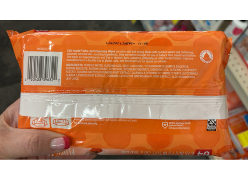 CVS Health Ultra Soft Cleansing Baby Wipes, 64 Count