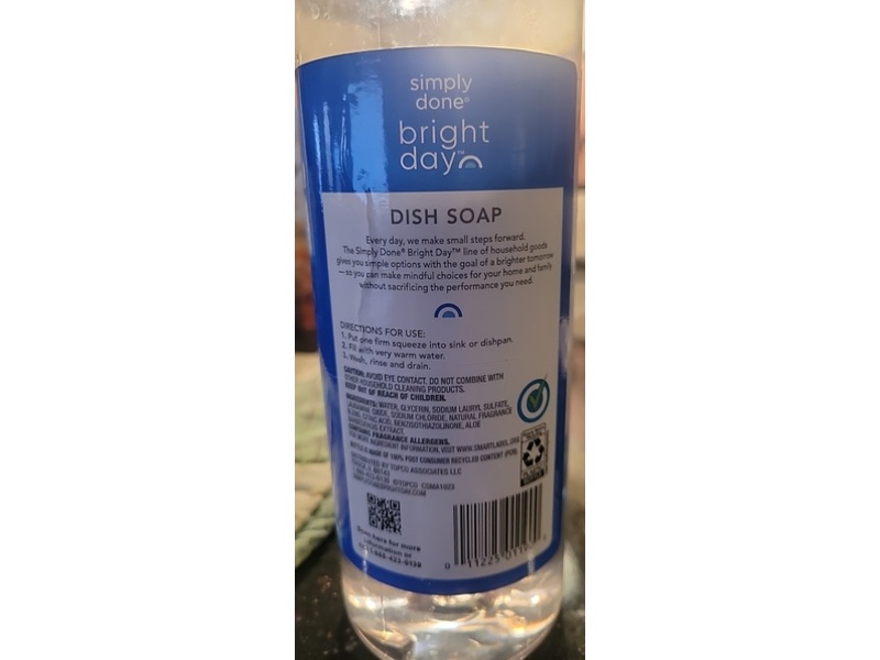 Simply Done Bright Day Dish Soap, Lavender Scent, 25 fl oz/739 mL