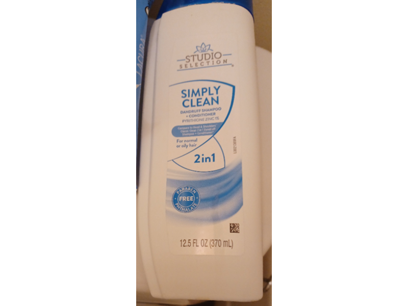 Studio Selection Simply Clean 2 In 1 Dandruff Shampoo + Conditioner, 12.5 fl oz/370 mL
