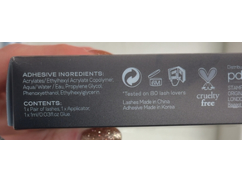 Eylure London Luxe Cashmere False Lashes + Adhesive, No. 6, 0.03 fl oz/1 mL, 1 Pair