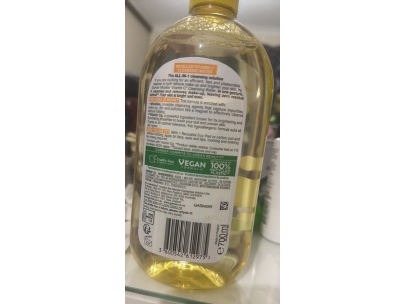 Garnier Skinactive Micellar Cleansing Water, Vitamin C, 700 mL