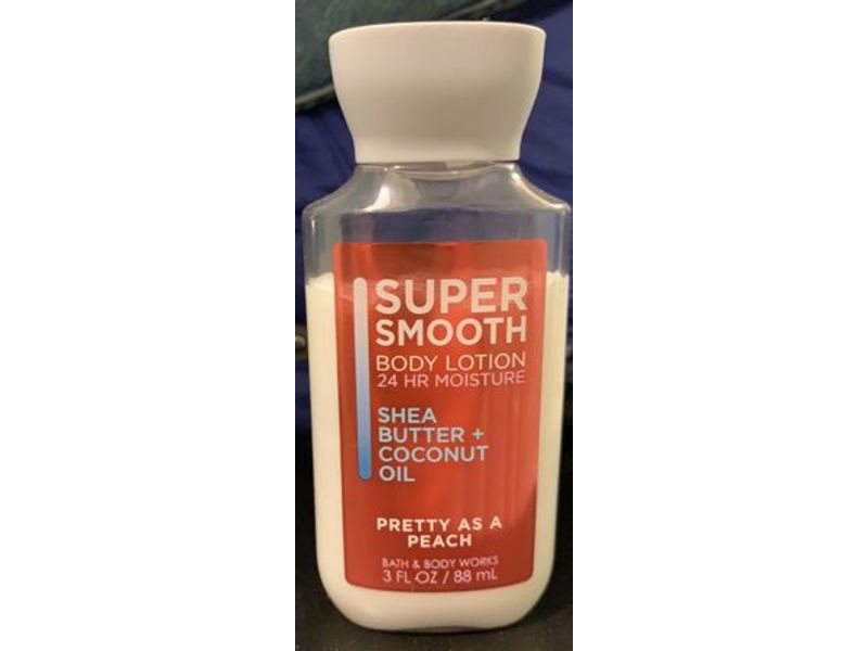 Bath & Body Works Super Smooth Body Lotion, Pretty As a Peach, Shea Butter + Coconut Oil, 3 fl oz/88 mL