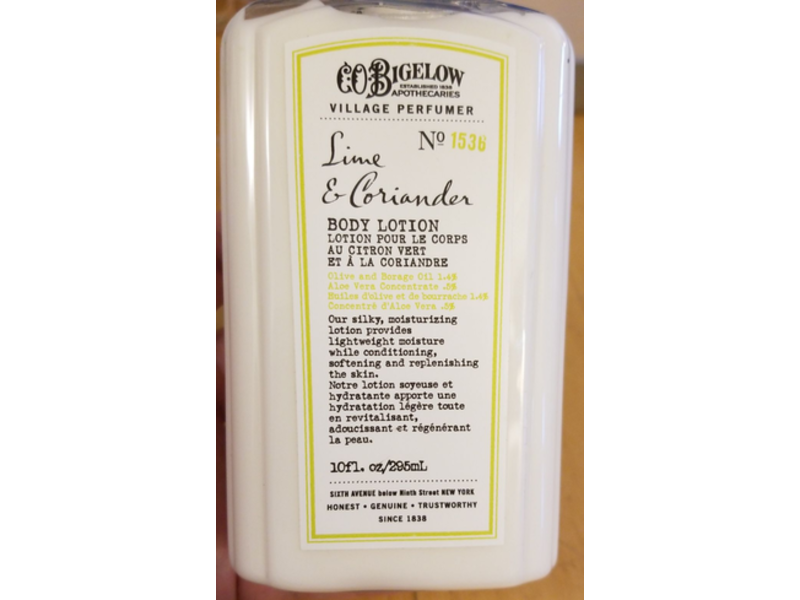 C.O. Bigelow Village Perfumer Body Lotion, Lime & Coriander, 10 fl oz/295 mL
