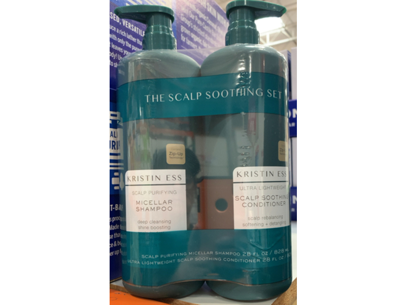 Kristin Ess Scalp Purifying Micellar Shampoo & Scalp Soothing Conditioner Set, 28 fl oz/828 mL