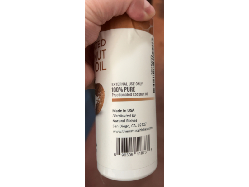 Natural Riches Fractionated Coconut Oil, 16 fl oz/473 mL